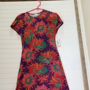 Lularoe - XS Maria Purple with Floral Pattern